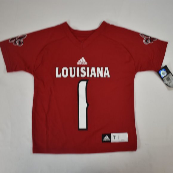 adidas Little Boys Louisiana Lafayette Ragin' Cajuns Football Jersey New Size 7 - Picture 7 of 7